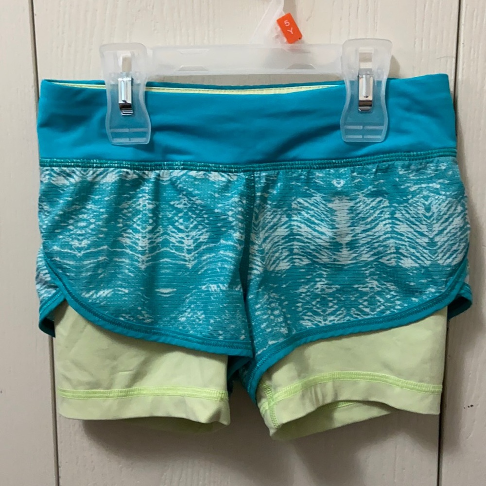 Ivivva Blue and Yellow Exercise Shorts